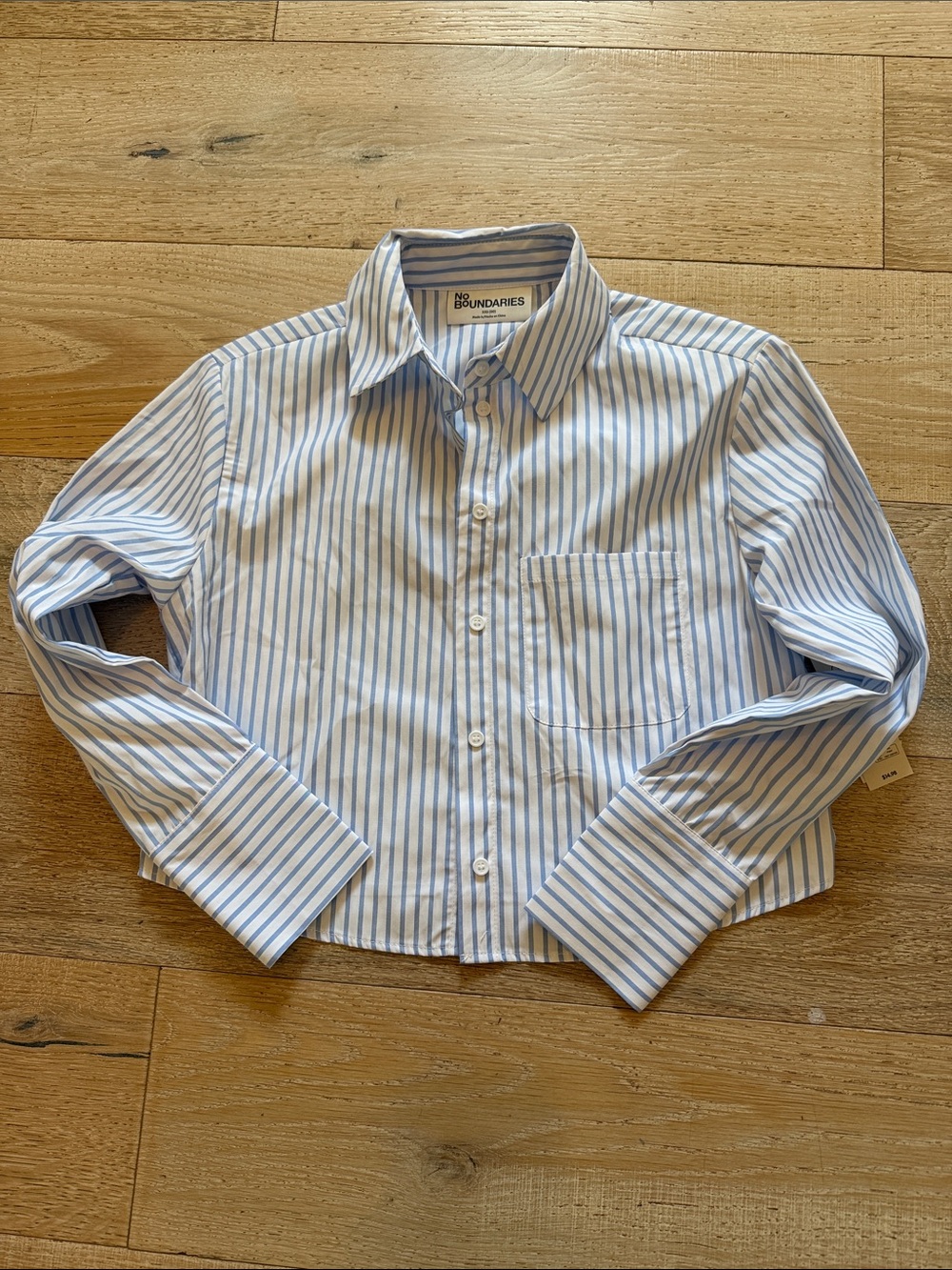 No Boundaries Blue and White Striped Button-Up Shirt